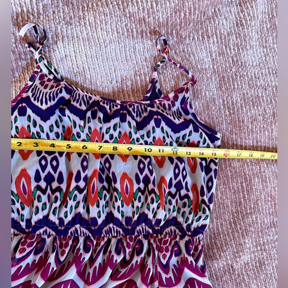 The Gap Colorful Geometric Print Spaghetti Strap Mini Dress Sz M Boho - Picture 6 of 8